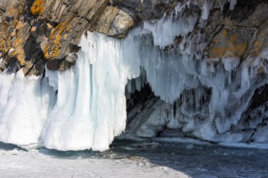 Kışın, Sibirya, Rusya Federasyonu Deniz baykal Olkhon sahil adada