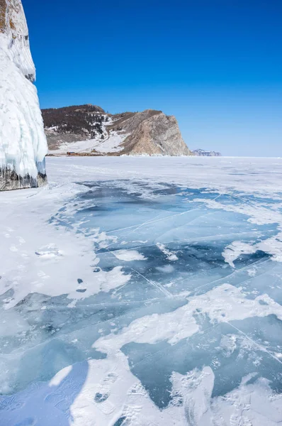 Coast Olkhon Island Lake Baikal Winter Siberia Russia — Stock Photo, Image