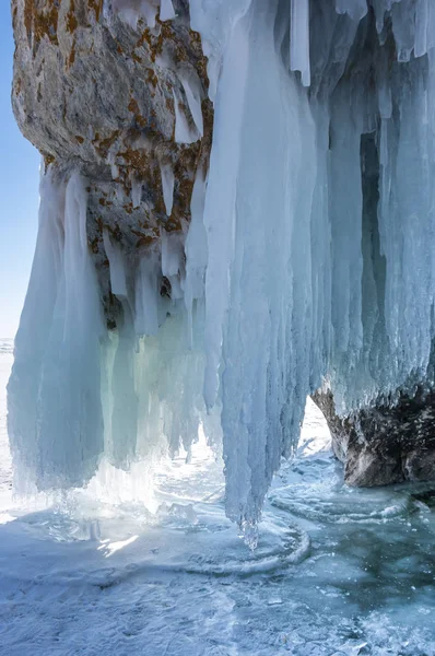 Icicles do Lago Baikal — Fotografia de Stock
