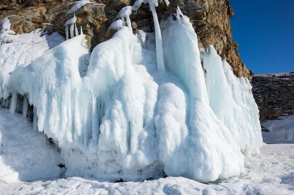 Parton Olkhon Island Télen Oroszországban Szibériai Bajkál — Stock Fotó