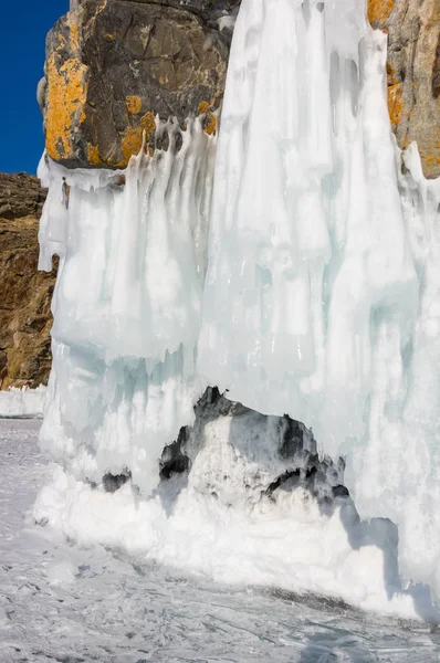 Costa Isla Olkhon Lago Baikal Invierno Siberia Rusia — Foto de Stock