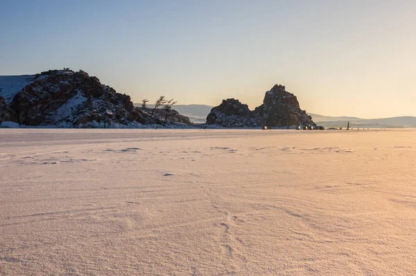 Cape Burkhan Shaman Rock Ilha Olkhon Lago Baikal Sibéria Rússia — Fotografia de Stock