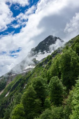 Kızıl Orman, Krasnodar Krai, Rusya 'daki Kafkas dağlarının manzarası