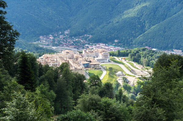 View of the Gorky Gorod mountain ski resort