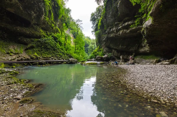 View of the brook in Caucasian mountains — Stock Photo, Image