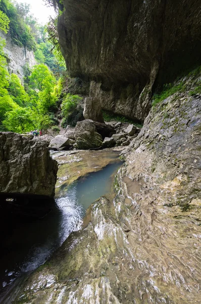 Veduta del ruscello nelle montagne caucasiche — Foto Stock