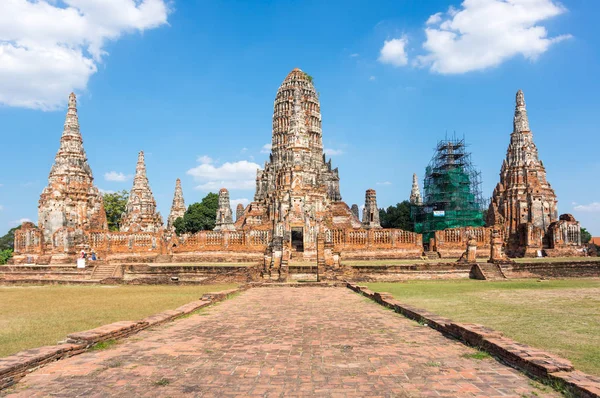 Romjai a régi város Ayutthaya, Thaiföld — Stock Fotó