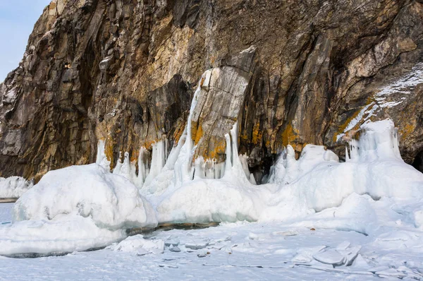 Jezioro Bajkał w zimie — Zdjęcie stockowe