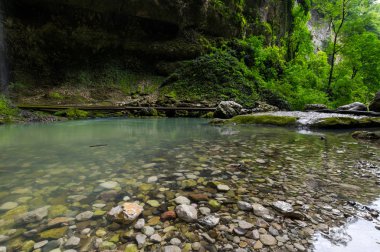 Kafkas Dağları'nda brook görünümünü