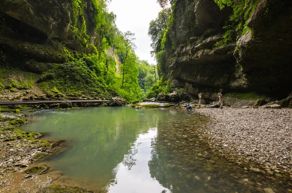 Veduta del ruscello nelle montagne caucasiche — Foto Stock