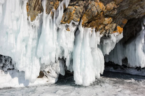 Die Küste Der Insel Olchon Auf Dem Baikalsee Winter Sibirien — Stockfoto
