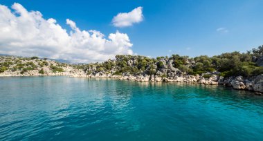 Türkiye 'nin Antalya ilinin Riviera ilçesinde Akdeniz kıyıları
