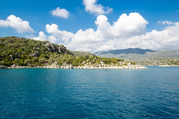 Kust Van Middellandse Zee Aan Turkse Rivièra Provincie Antalya Turkije — Stockfoto