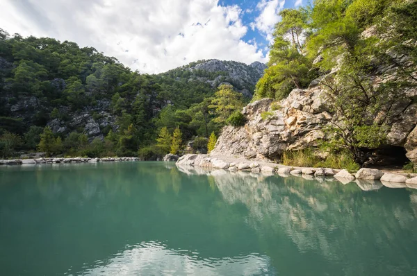 Vista Lago Azul Turquesa Cânion Goynuk Localizado Dentro Parque Nacional — Fotografia de Stock