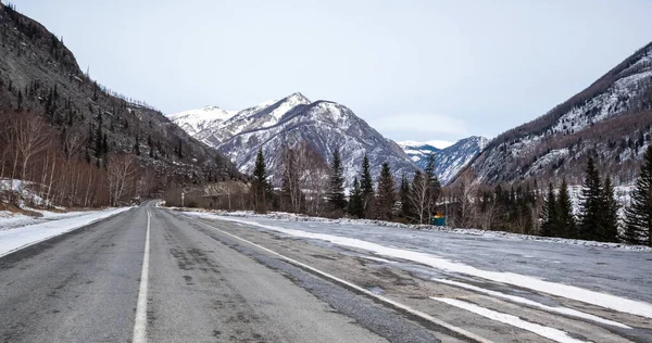 Vista Das Montanhas Altay Inverno Sibéria Rússia — Fotografia de Stock