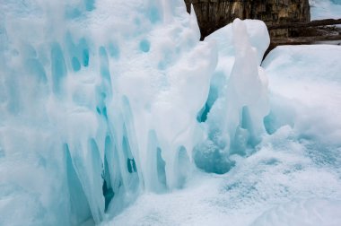 Altay dağları, Sibirya, Rusya 'daki buz saçakları manzarası