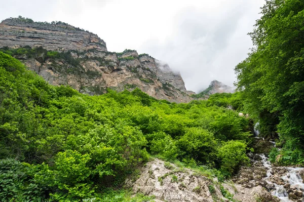 View Cherek Gorge Caucasus Mountains Kabardino Balkaria Russia — Stock Photo, Image