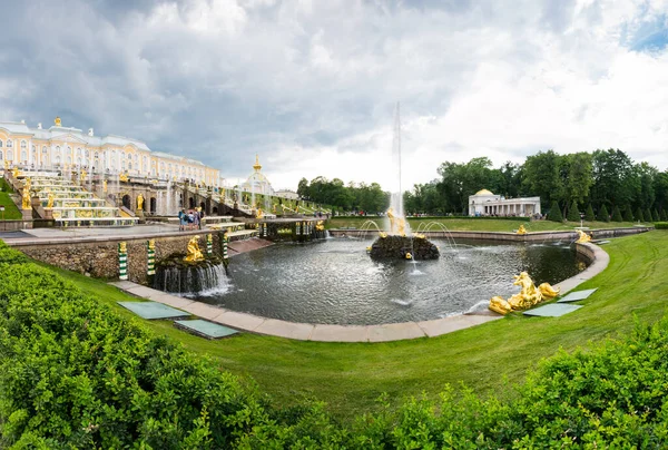 Saint Petersburg Rússia Junho 2018 Fontes Grande Cascata Petergof São — Fotografia de Stock