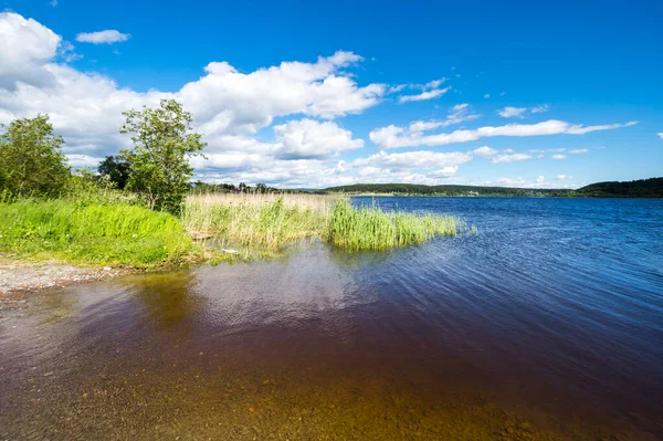 Vista Del Lago Sortavala Una Ciudad República Karelia Rusia Situada — Foto de Stock