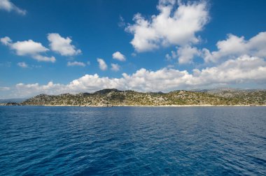 Türkiye 'nin Antalya ilinin Riviera ilçesinde Akdeniz kıyıları
