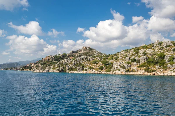 Costa Mar Mediterrâneo Riviera Turca Província Antalya Turquia — Fotografia de Stock