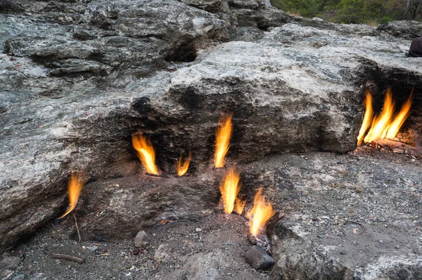 Flames of Mount Chimaera from the underground, Cirali, Turkey