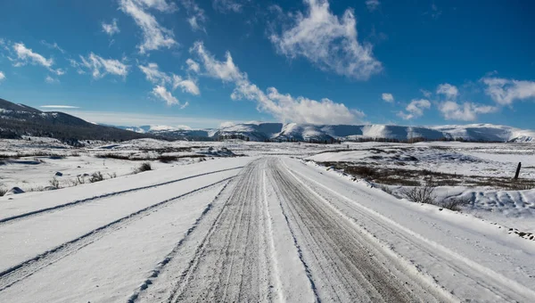Altay 'daki Ulagan Dağları' nın kışın manzarası, Sibirya, Rusya