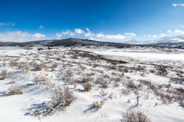 Kilátás Ulagan Highlands Altay Hegyek Télen Szibéria Oroszország — Stock Fotó