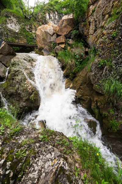 View Waterfall Caucasus Mountains Karachay Cherkessia Republic Russia — Stock Photo, Image