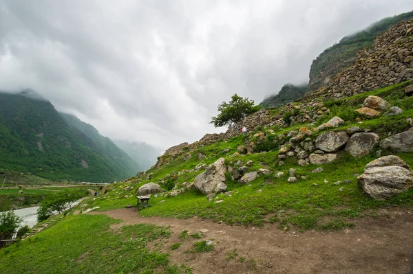 Vista Del Desfiladero Cherek Las Montañas Del Cáucaso Kabardino Balkaria — Foto de Stock