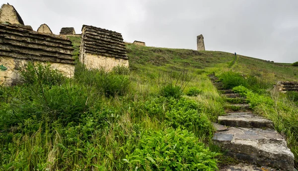 Oude Alanische Necropolis Stad Van Doden Dargavs Dorp Noord Ossetië — Stockfoto