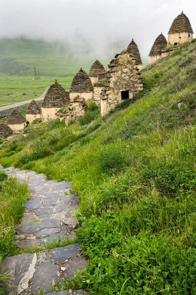 Ancienne Nécropole Alanienne Ville Des Morts Dans Village Dargavs Ossétie — Photo