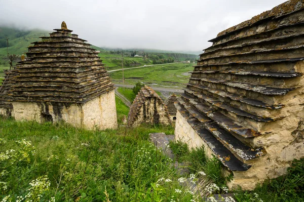 Oude Alanische Necropolis Stad Van Doden Dargavs Dorp Noord Ossetië — Stockfoto