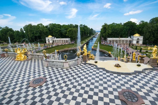 Saint Petersburg Russia June 2018 Fountains Grand Cascade Saint Petersburg — Stock Photo, Image