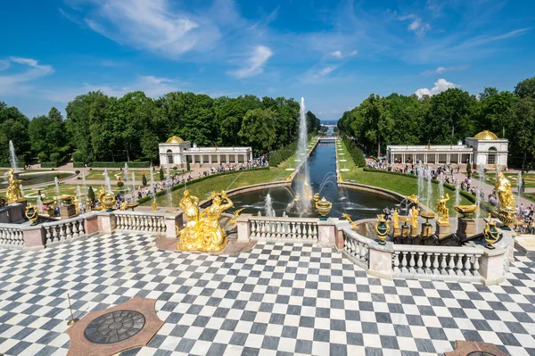 Saint Petersburg Rússia Junho 2018 Fontes Grande Cascata São Petersburgo — Fotografia de Stock