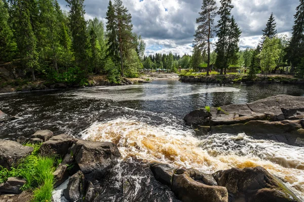 Vue Cascade Ahvenkoski République Carélie Russie — Photo