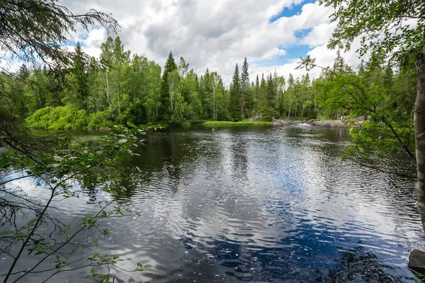 Pohled Jezero Karelijské Republice Rusko — Stock fotografie