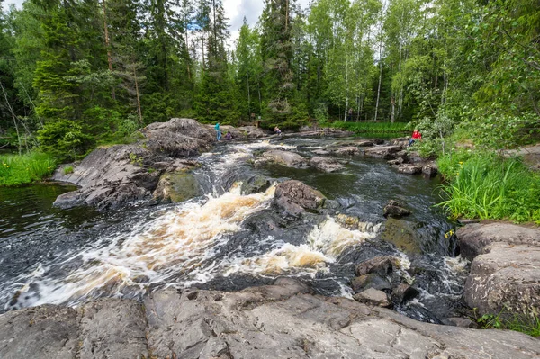 Ahvenkoski Vízesés Látképe Karéliai Köztársaságban Oroszország — Stock Fotó