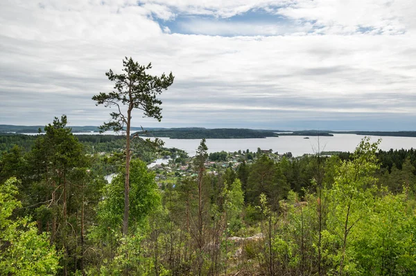 Blick Vom Berg Hiidenvuori Karelien Der Republik Karelien Russland — Stockfoto