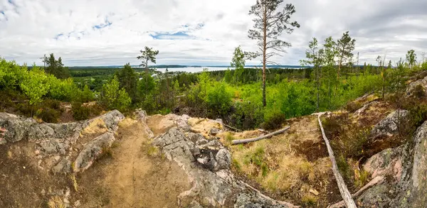 Vista Dal Monte Hiidenvuori Carelia Nella Repubblica Carelia Russia — Foto Stock