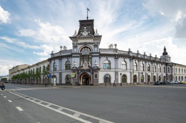 KAZAN, RUSSIA - 15 Temmuz 2018: Rusya 'nın Tataristan Cumhuriyeti' nin başkenti Kazan 'ın tarihi merkezindeki Ulusal Müze Manzarası
