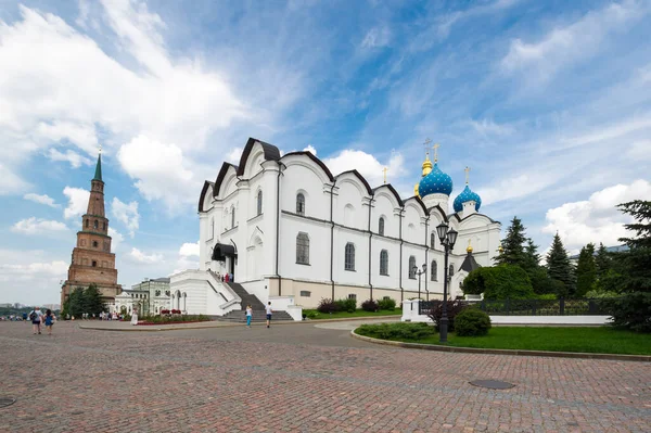 Torre Inclinada Syuyumbike Catedral Anunciação Kremlin Kazan Kazan Rússia — Fotografia de Stock