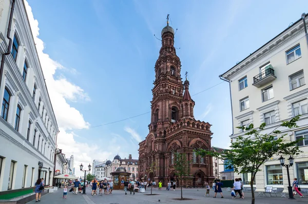 Kazan Ryssland Juli 2018 Belltower Epiphany Church Bauman Street Hjärtat — Stockfoto
