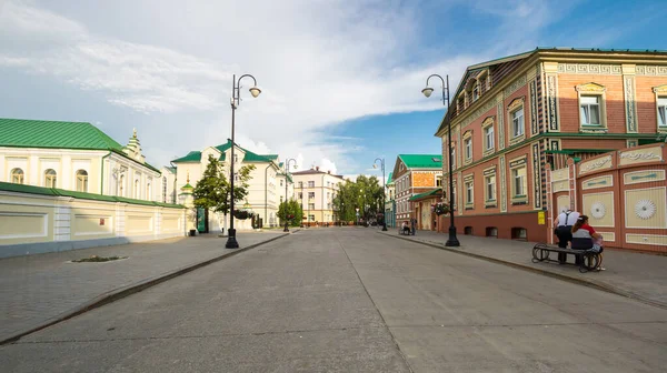 Widok Ulicę Historycznym Centrum Kazania Stolica Republiki Tatarstanu Rosja — Zdjęcie stockowe