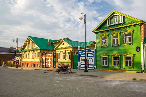 Utsikt Över Gatan Den Historiska Stadskärnan Kazan Huvudstad Republiken Tatarstan — Stockfoto