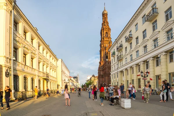 Kazan Russia Lipiec 2018 Ulica Bauman Jest Deptakiem Samym Sercu — Zdjęcie stockowe