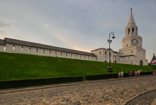 Kazan Ryssland Juli 2018 Panoramautsikt Över Kazan Kreml Vid Solnedgången — Stockfoto