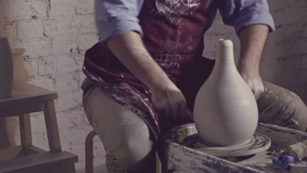 Young Potter Workshop — Stock Video