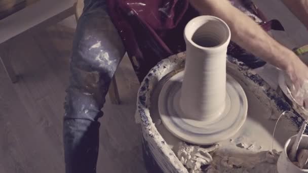 Young Man Pottery — Stock Video