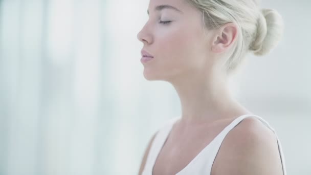 Young Woman Doing Yoga — Stock Video